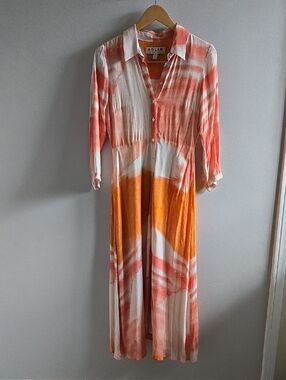 Anthropologie Dolan Left Coast Orange Coral Maxi Dress Size 2